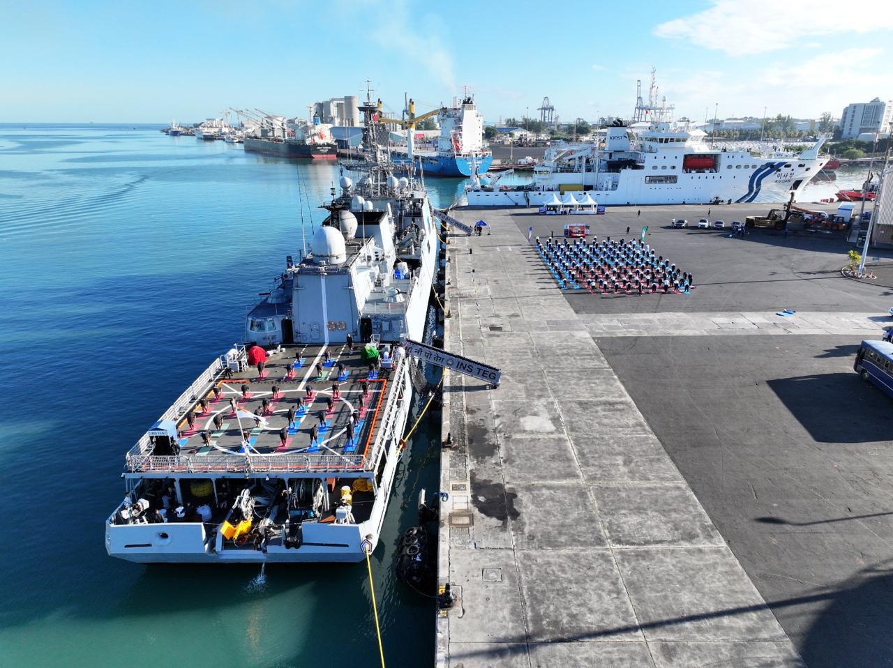 INS Teg on Op Deployment to South West IOR Visits Mauritius